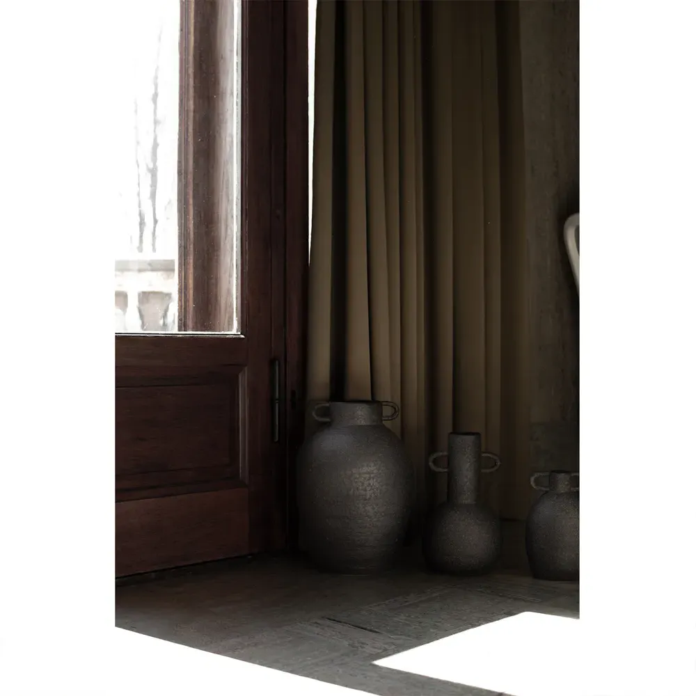 Maeve Large Amphora Table Vase - Black, Ceramic