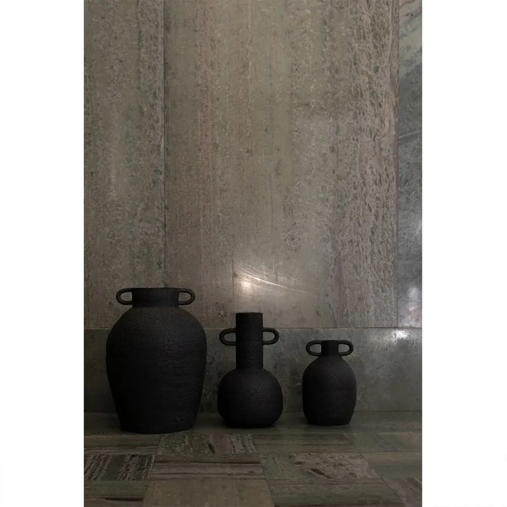 Maeve Large Amphora Table Vase - Black, Ceramic