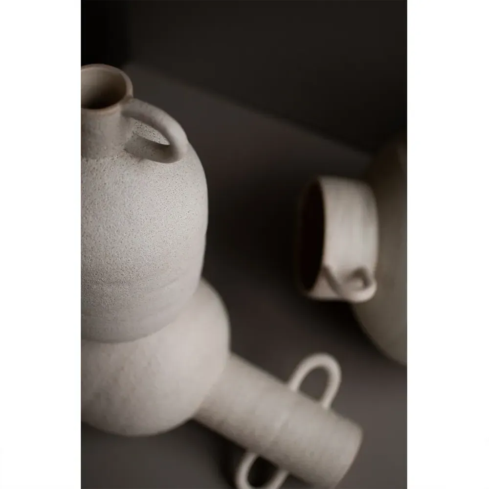 Maeve Medium Amphora Table Vase - Beige, Ceramic