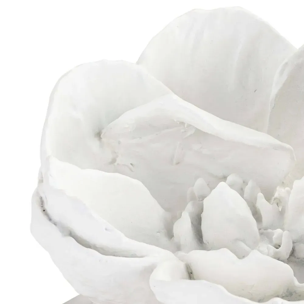 Magnolia Resin Crystal Base Sculpture - White