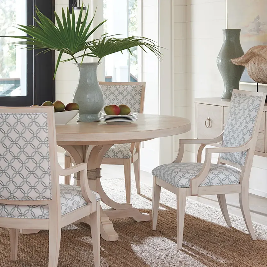 Magnolia Round Extendable Dining Table - White, Wood