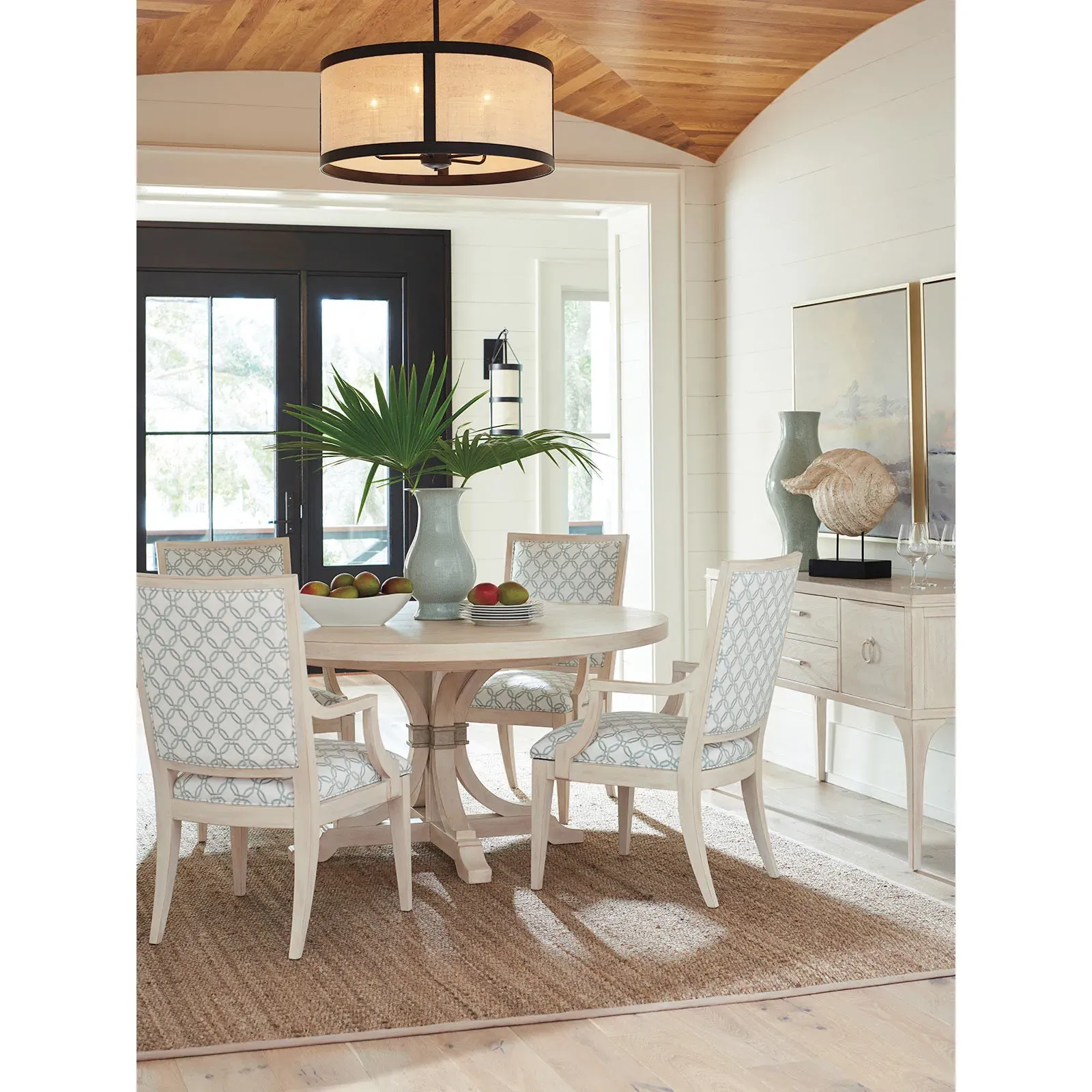 Magnolia Round Extendable Dining Table - White, Wood