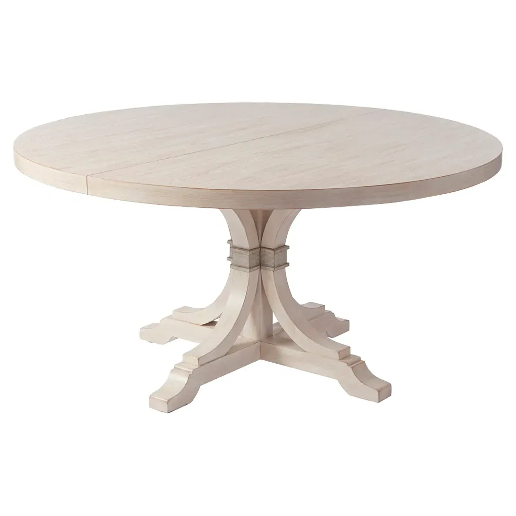 Magnolia Round Extendable Dining Table - White, Wood