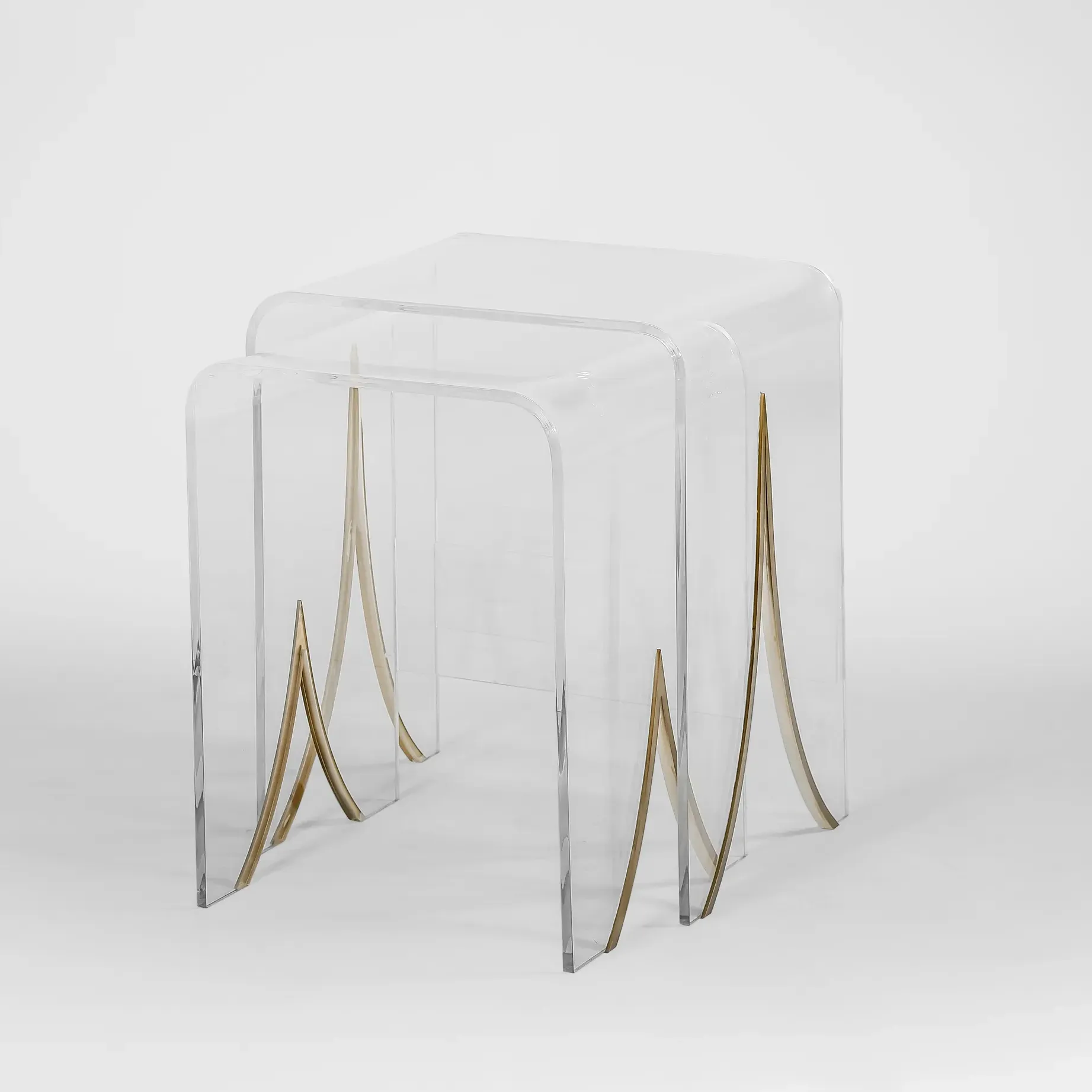 Magnolia Waterfall Nesting Table - Clear, Acrylic