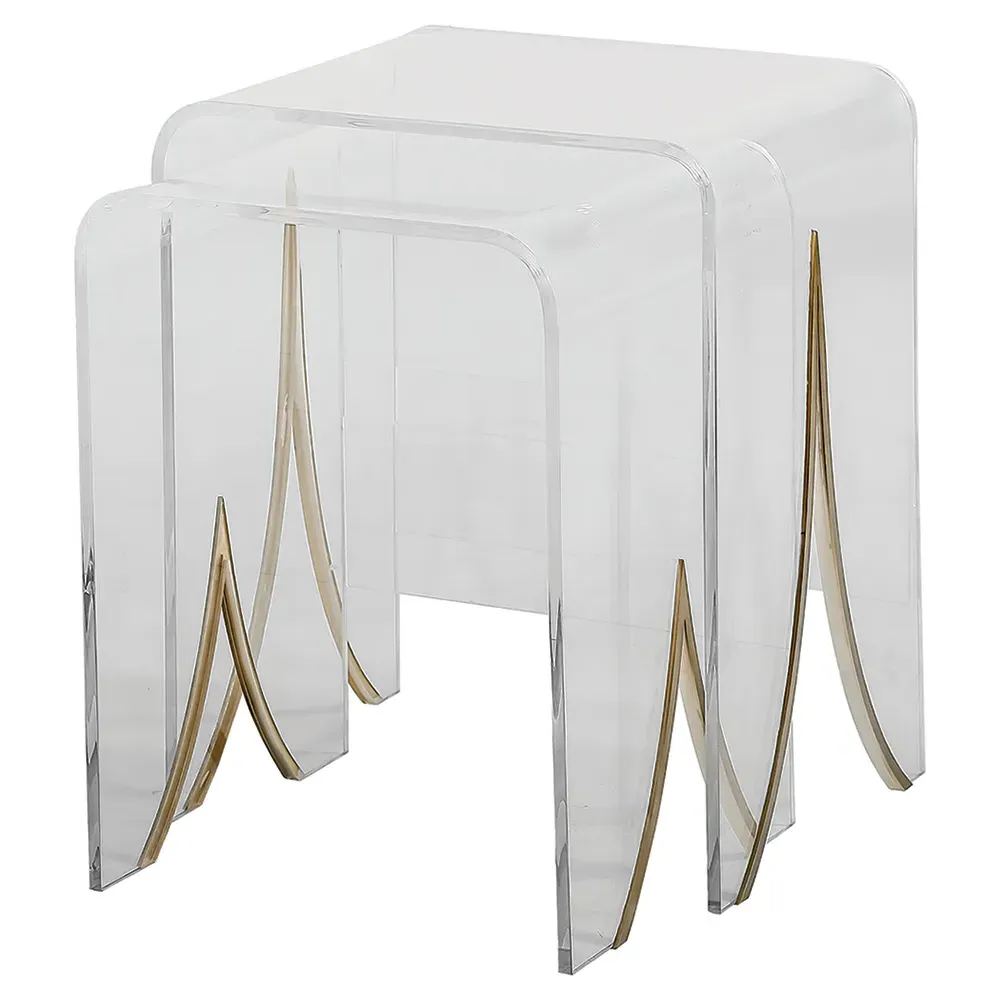 Magnolia Waterfall Nesting Table - Clear, Acrylic image