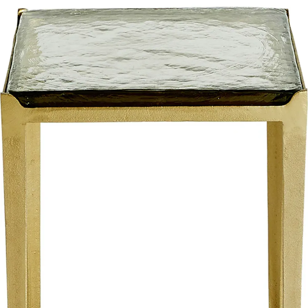 Magnus Square Side Table - Gold, Glass