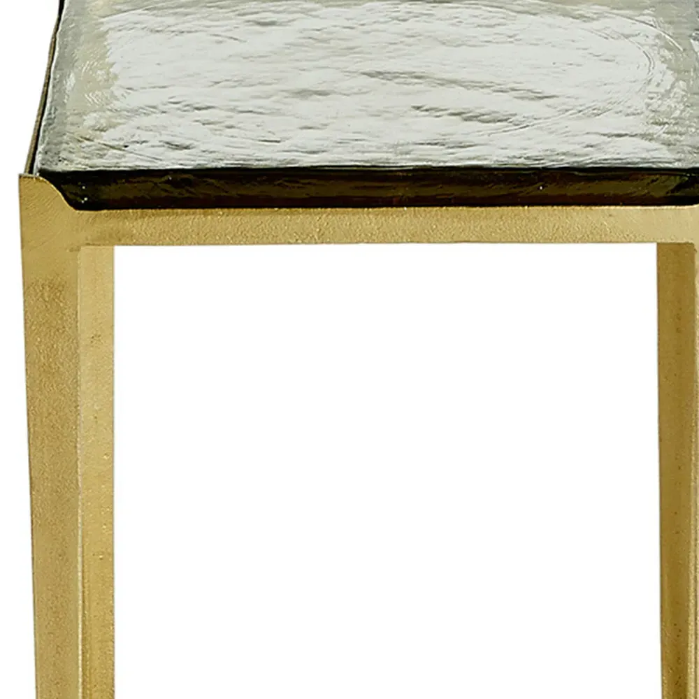 Magnus Square Side Table - Gold, Glass