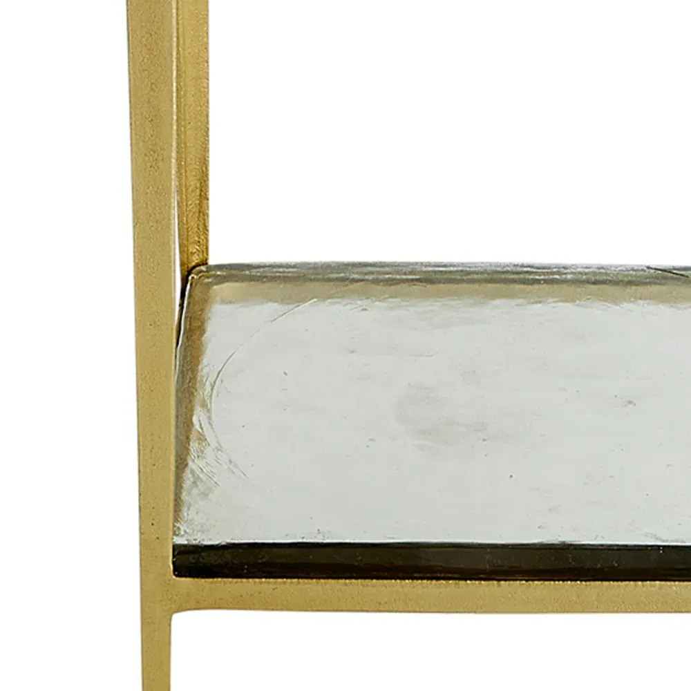 Magnus Square Side Table - Gold, Glass