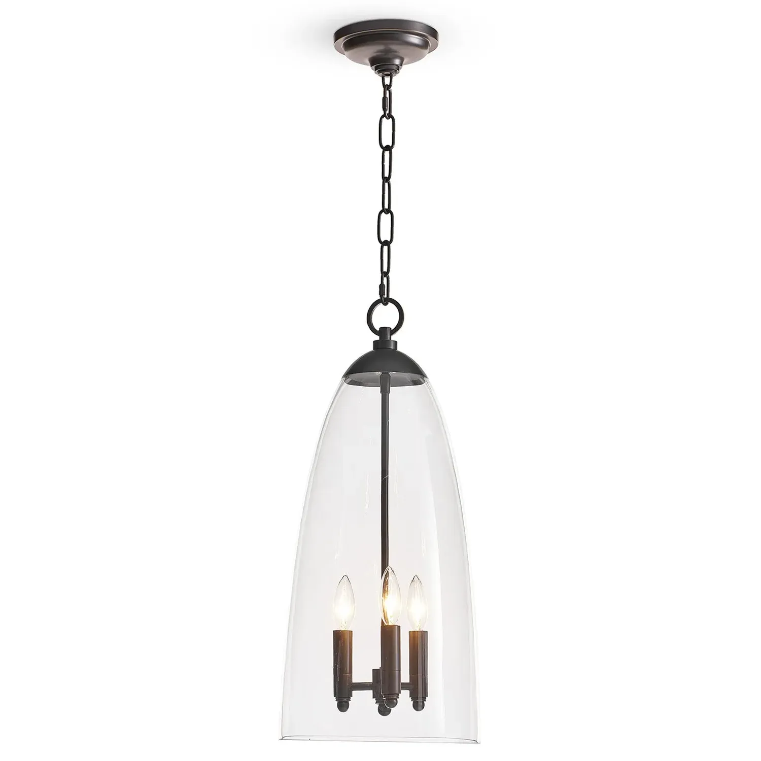Maiden Glass Shade Pendant Light - Bronze, Metal