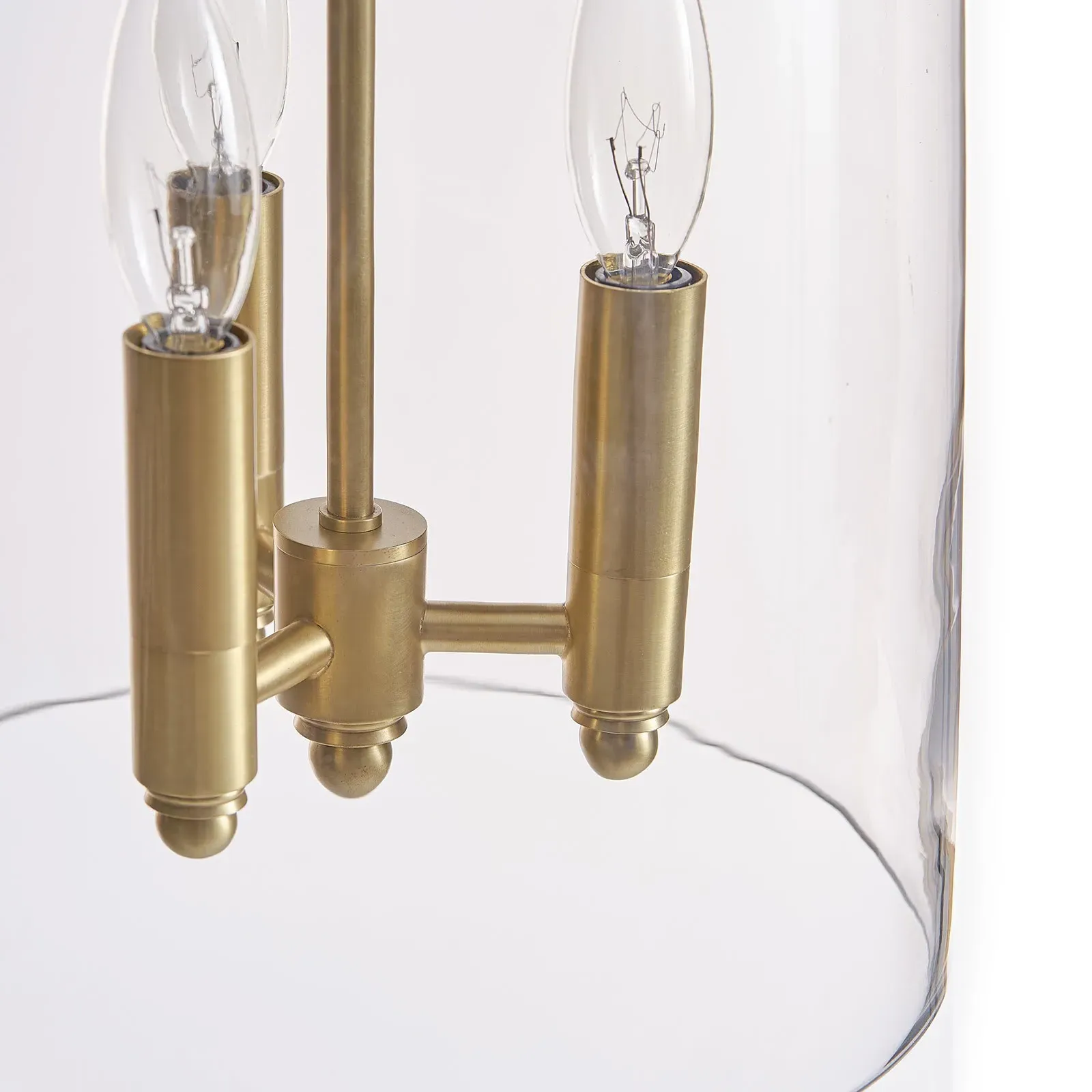 Maiden Glass Shade Pendant Light - Natural Brass, Metal