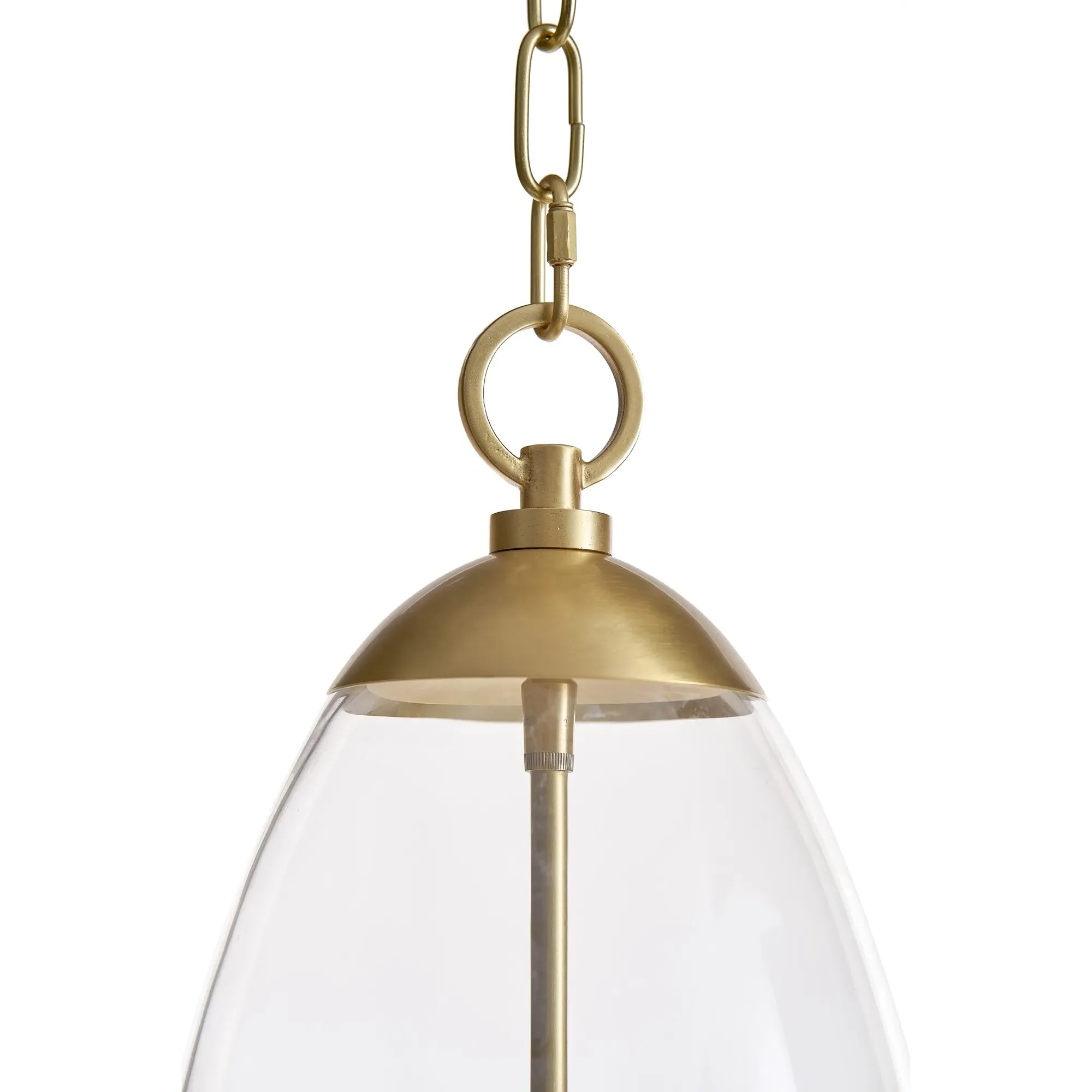 Maiden Glass Shade Pendant Light - Natural Brass, Metal