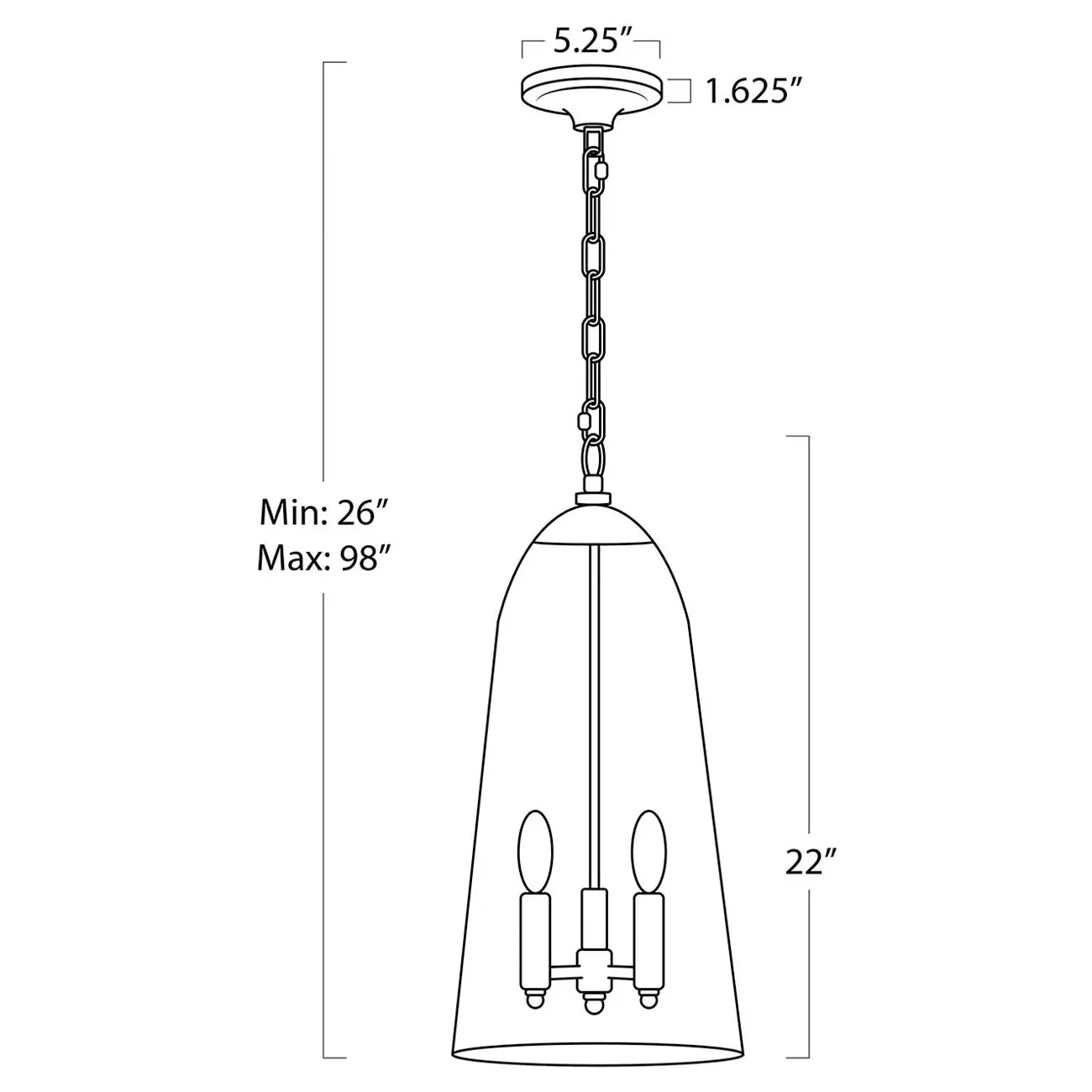Maiden Glass Shade Pendant Light - Natural Brass, Metal