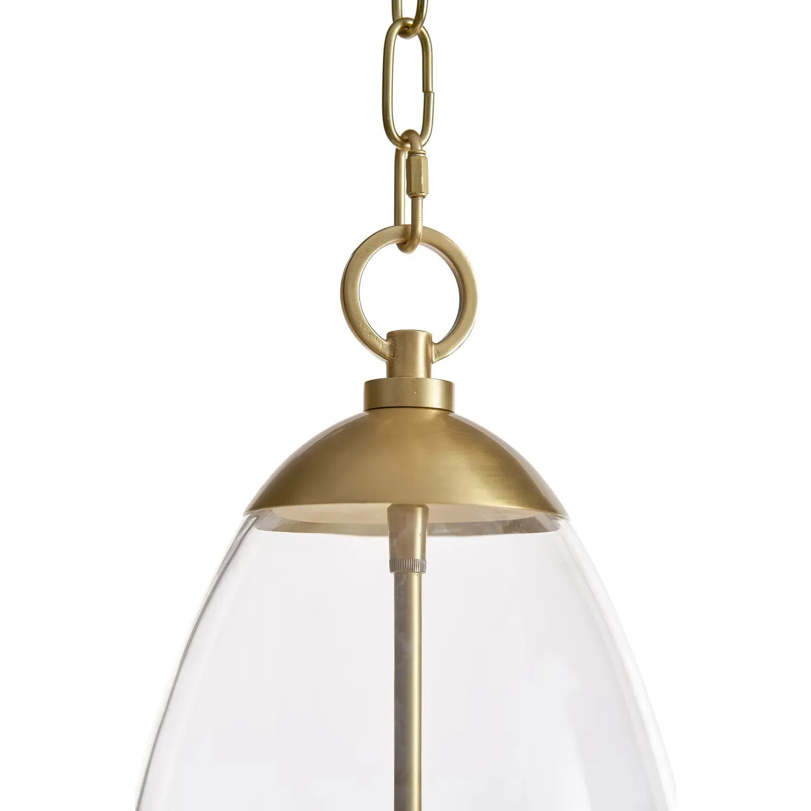 Maiden Glass Shade Pendant Light - Polished Nickel, Metal