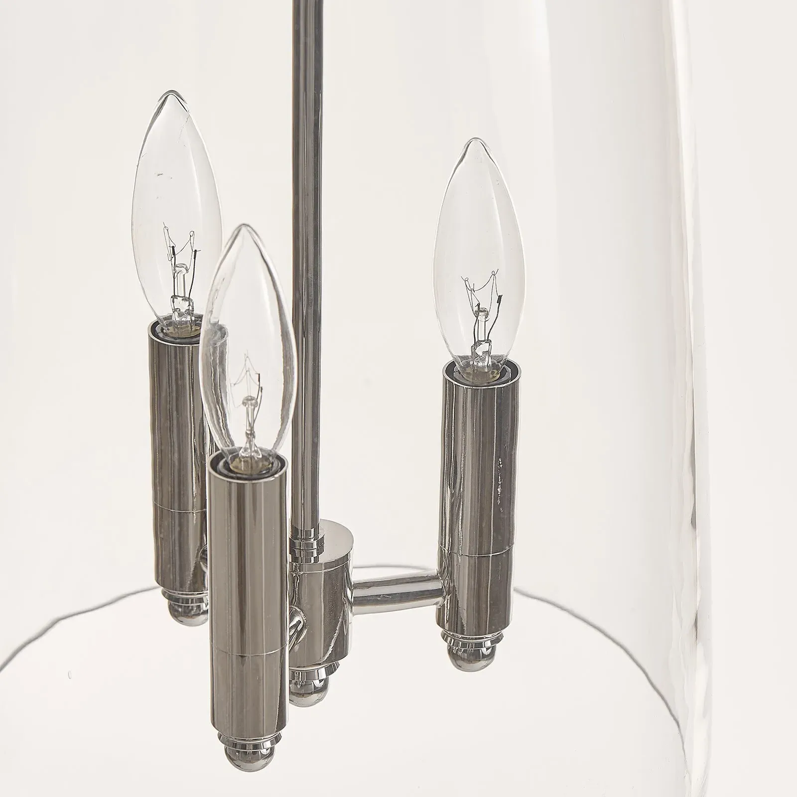 Maiden Glass Shade Pendant Light - Polished Nickel, Metal