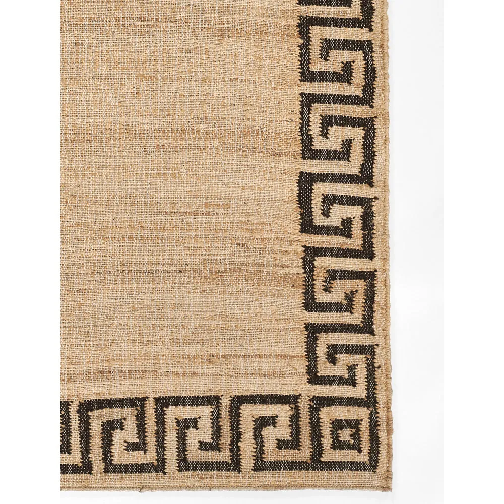 Maisha Border Patterned Rug - Brown, Blended Yarn