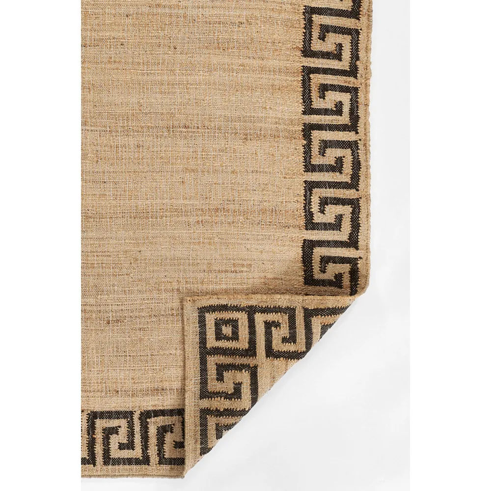 Maisha Border Patterned Rug - Brown, Blended Yarn