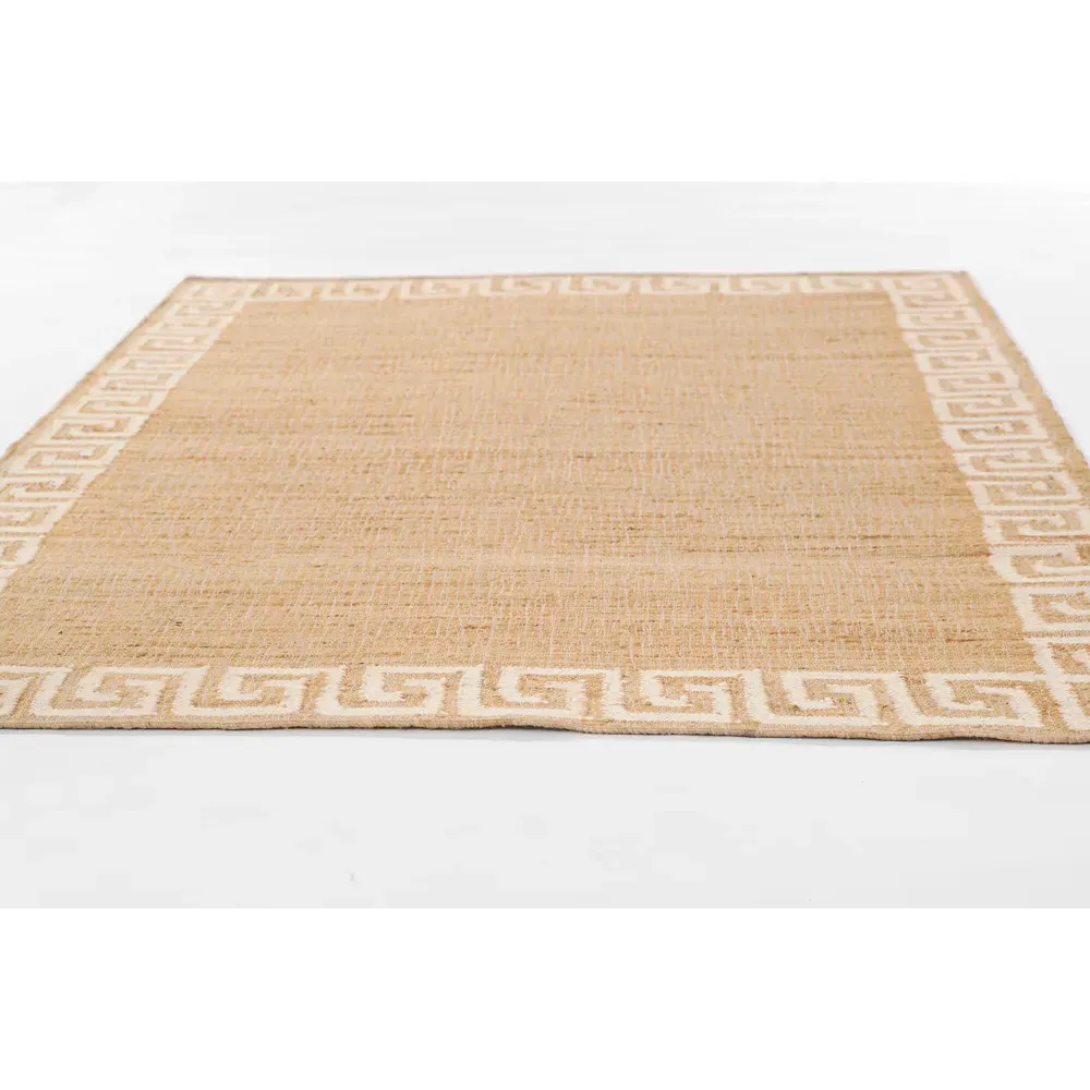 Maisha Border Patterned Rug - Ivory, Blended Yarn