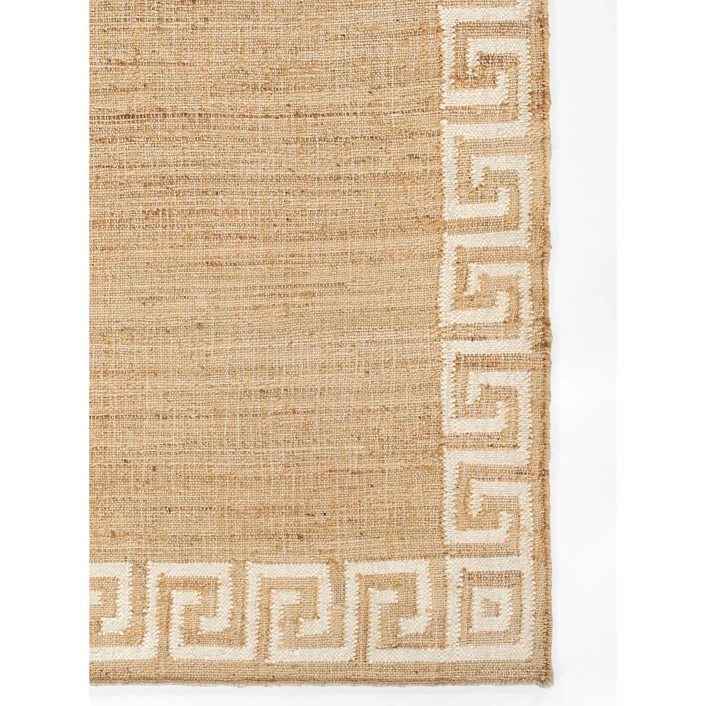 Maisha Border Patterned Rug - Ivory, Blended Yarn