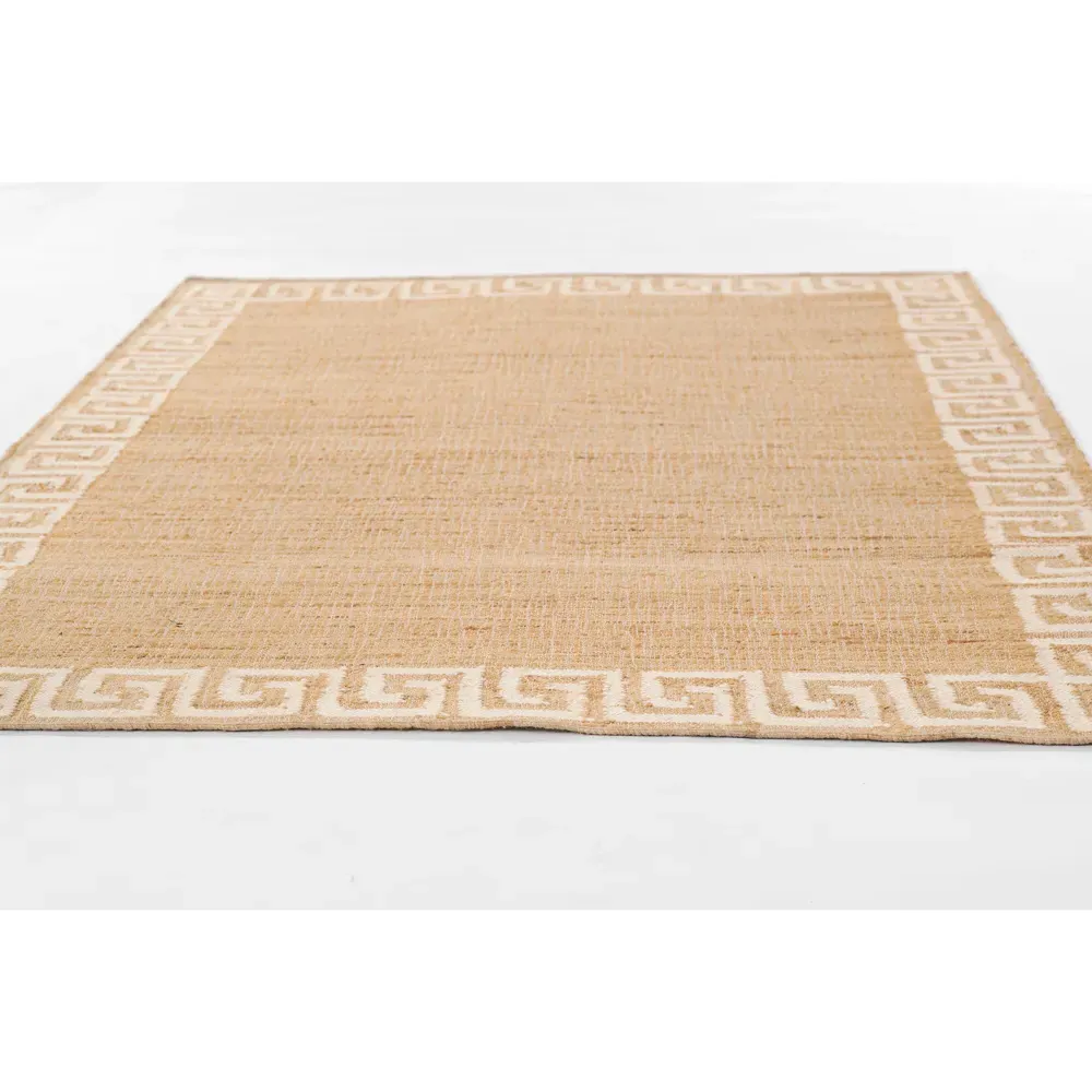 Maisha Border Patterned Rug - Ivory, Blended Yarn