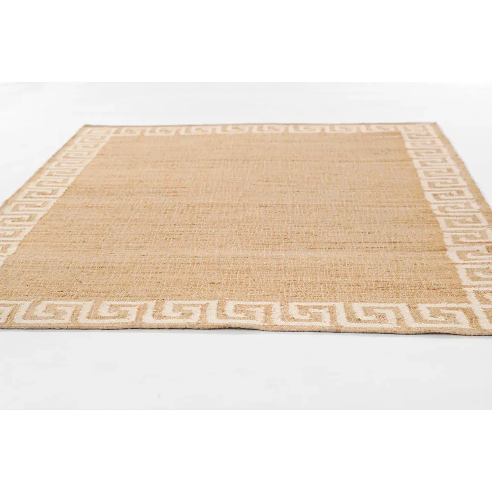 Maisha Border Patterned Rug - Ivory, Blended Yarn