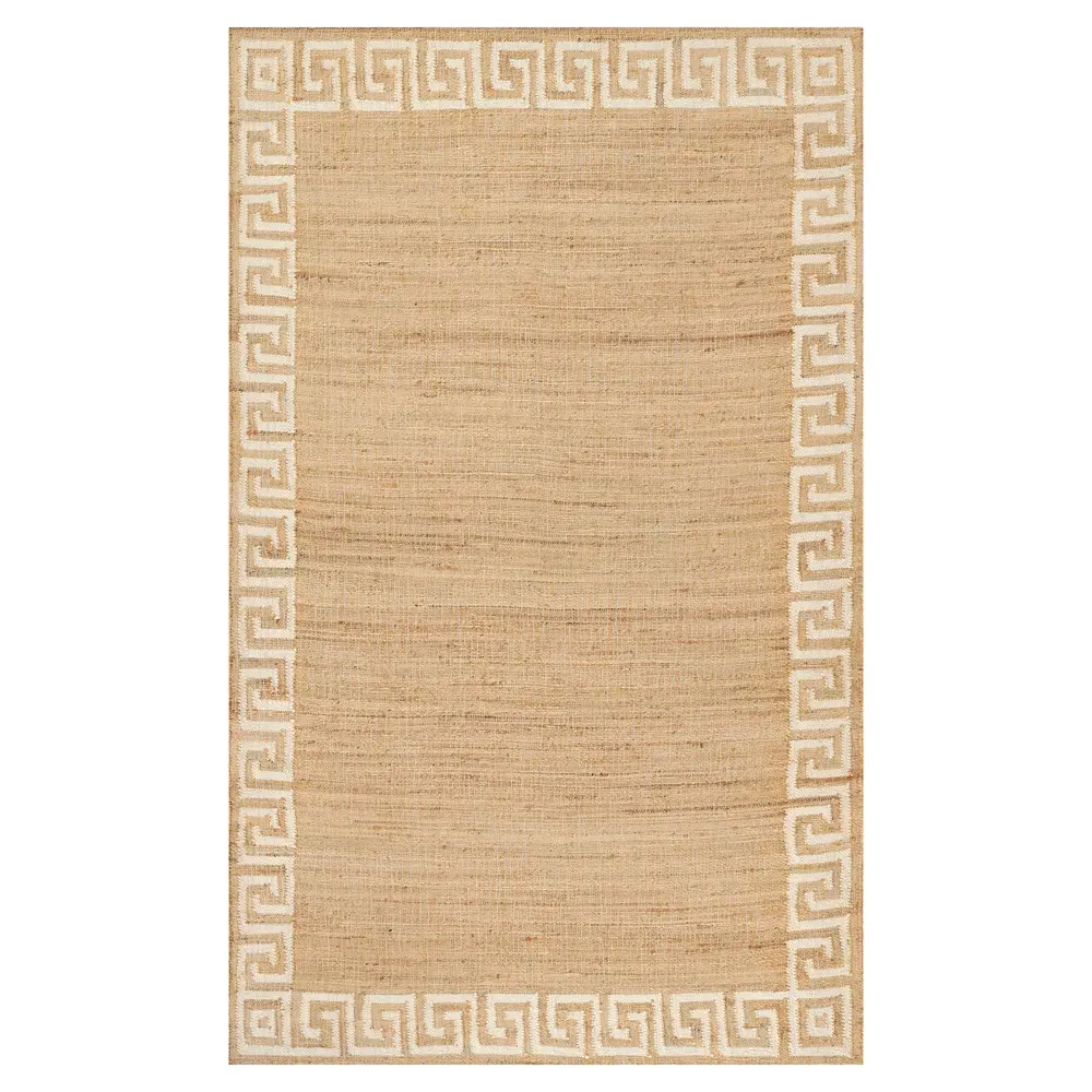 Maisha Border Patterned Rug - Ivory, Blended Yarn