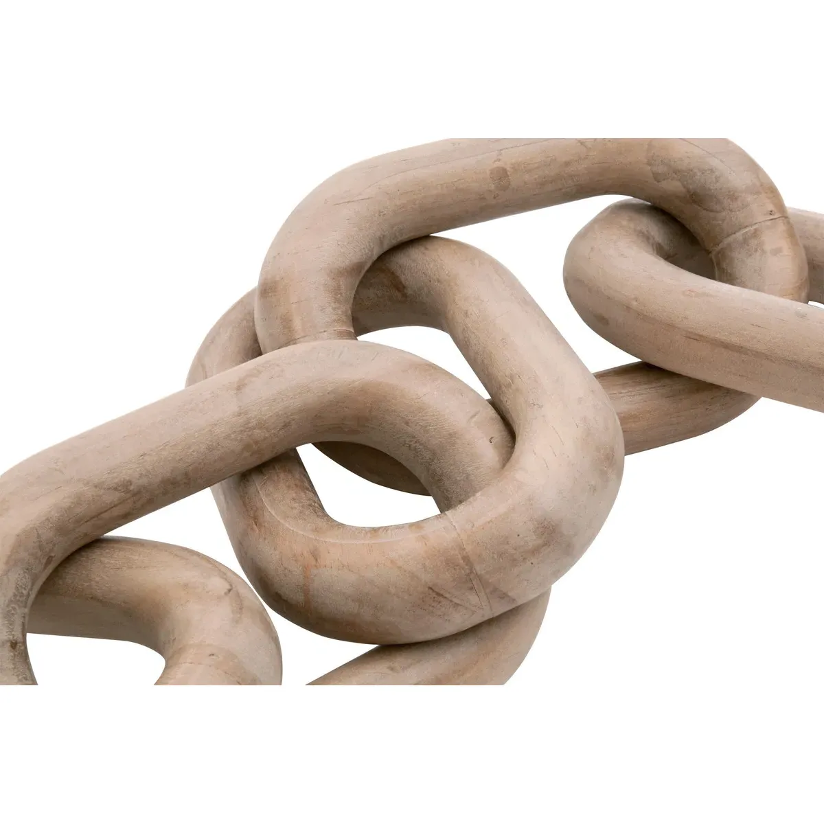Maisha Chain Link Sculpture - Smoke Grey, Reclaimed Pine