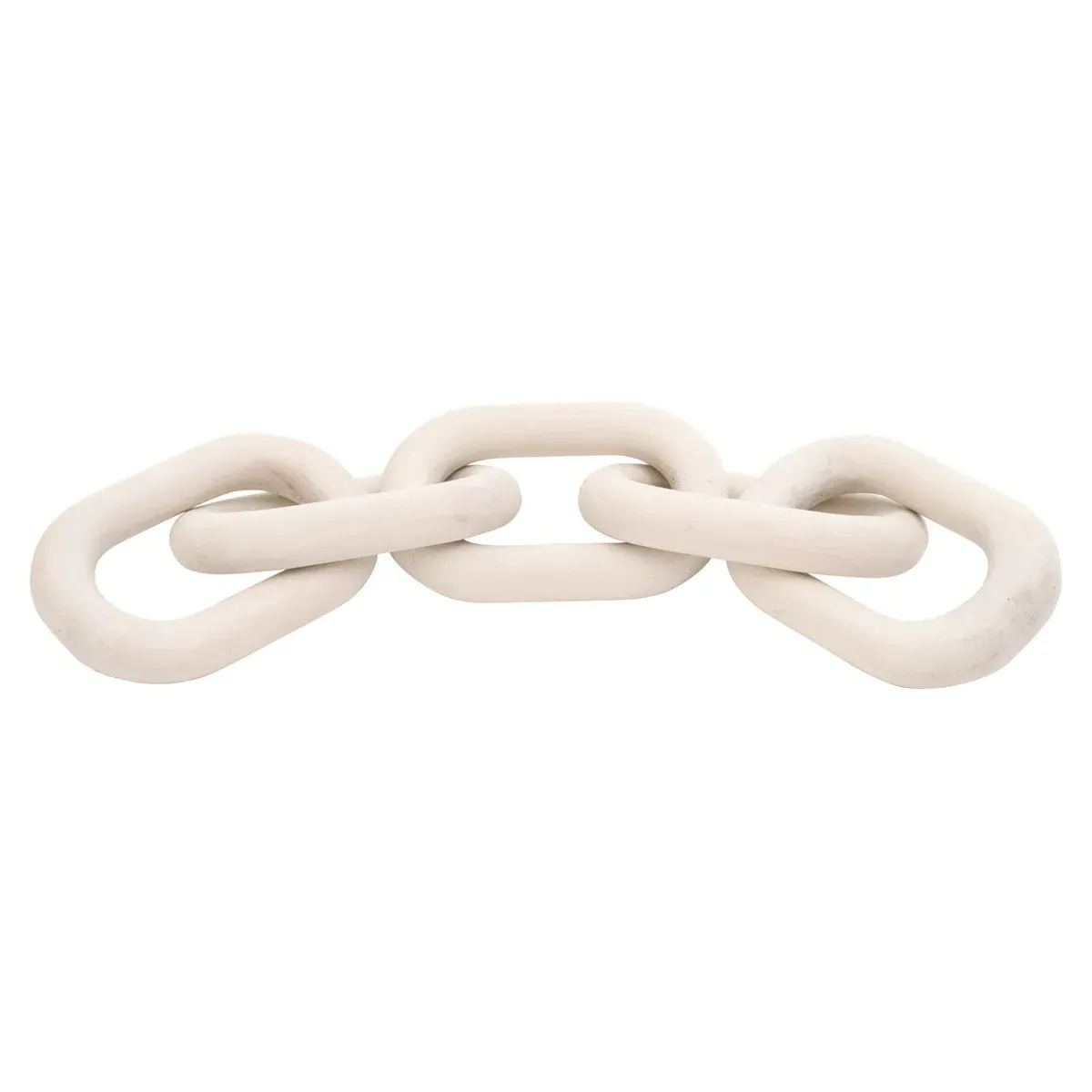 Maisha Chain Link Sculpture - White Wash, Reclaimed Pine