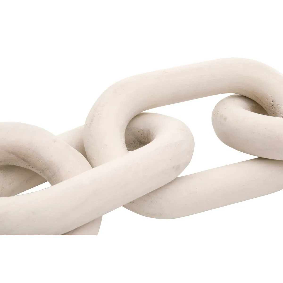 Maisha Chain Link Sculpture - White Wash, Reclaimed Pine