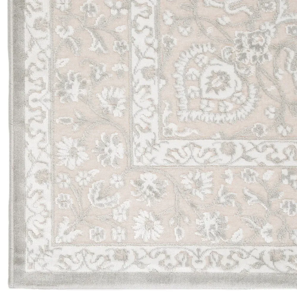 Maisie Floral Patterned Rug - Grey