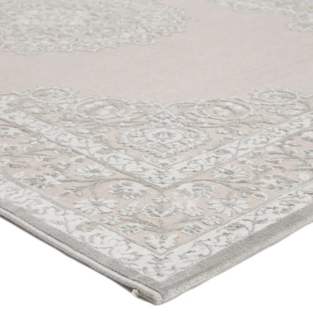 Maisie Floral Patterned Rug - Grey