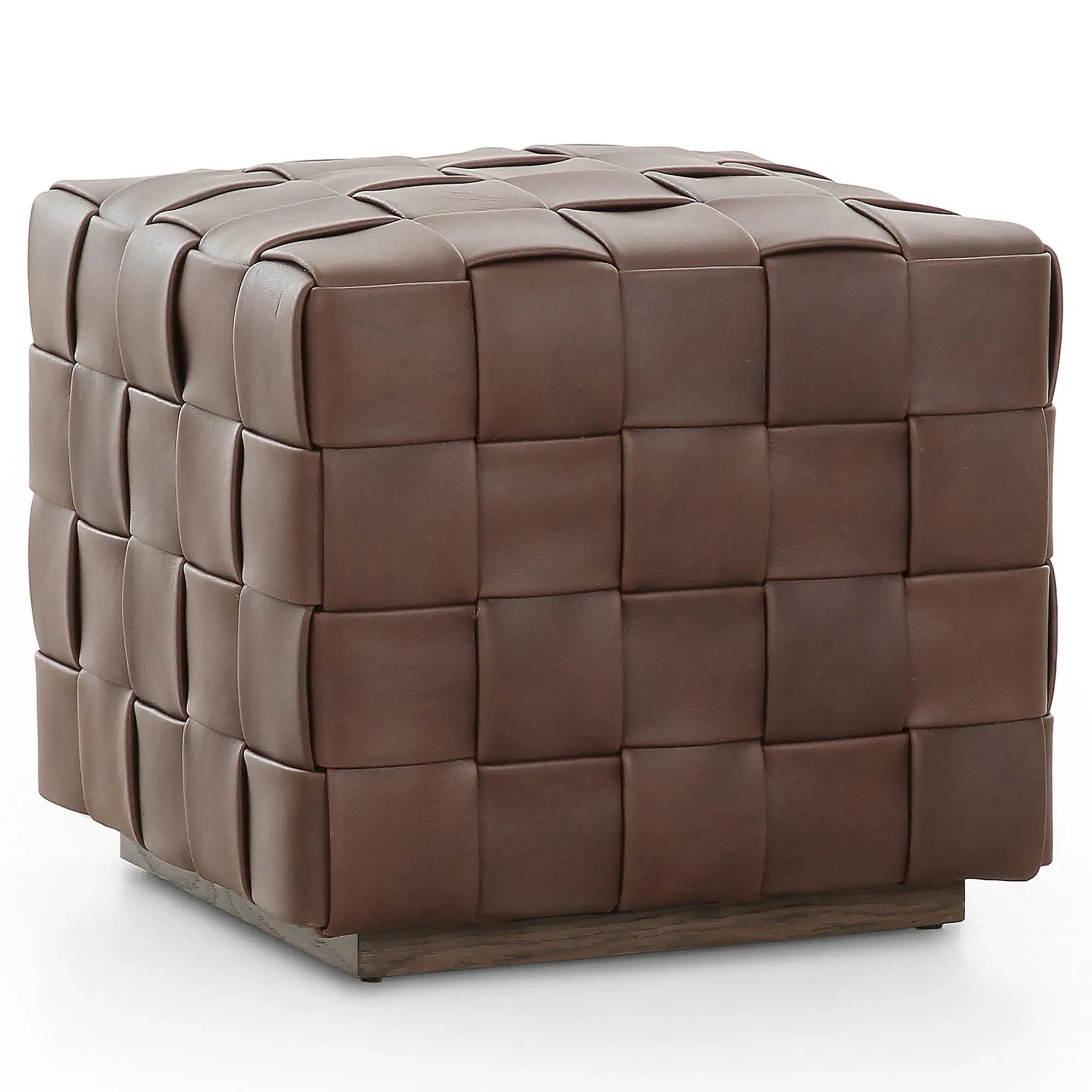 Maisie Ottoman - Brown, Leather