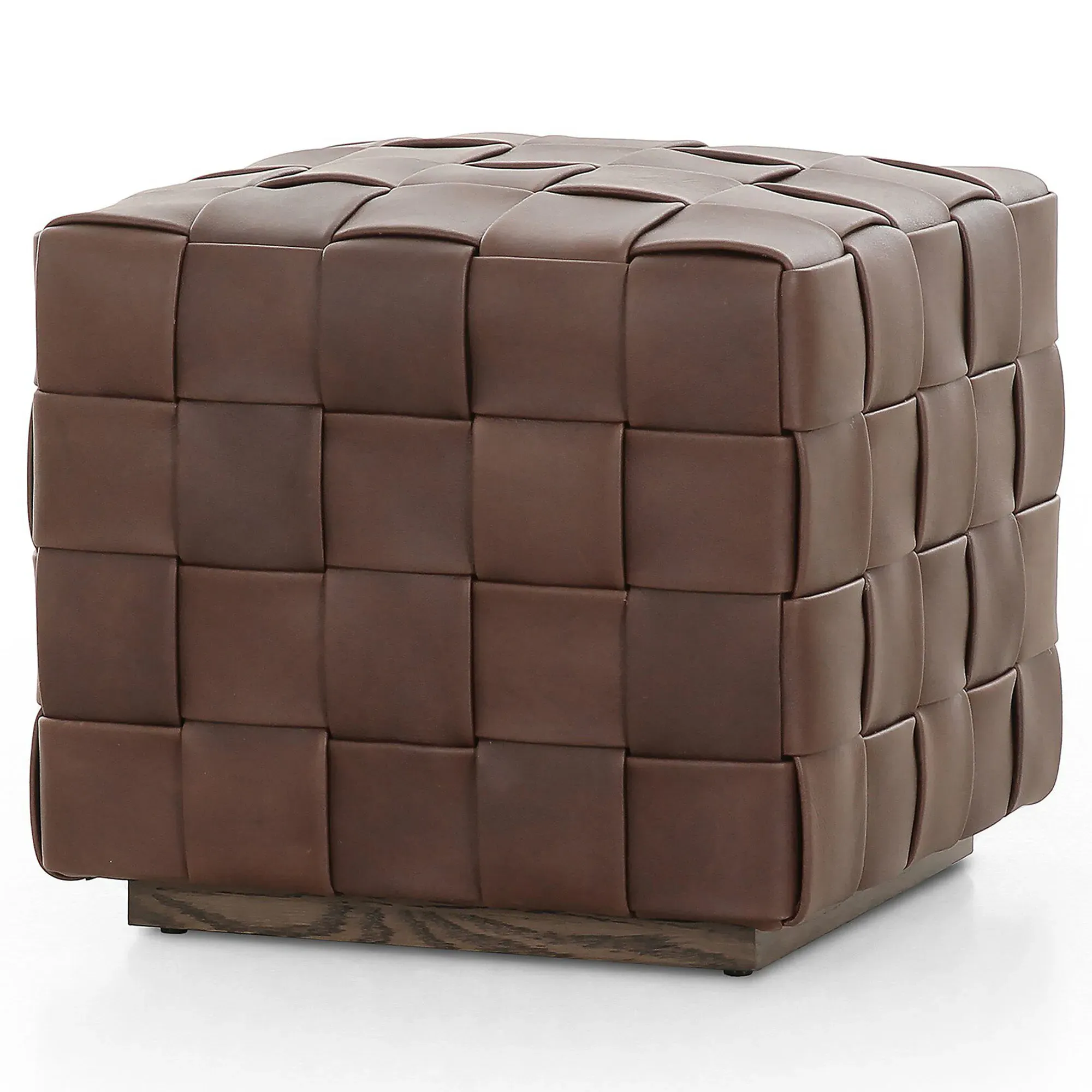 Maisie Ottoman - Brown, Leather