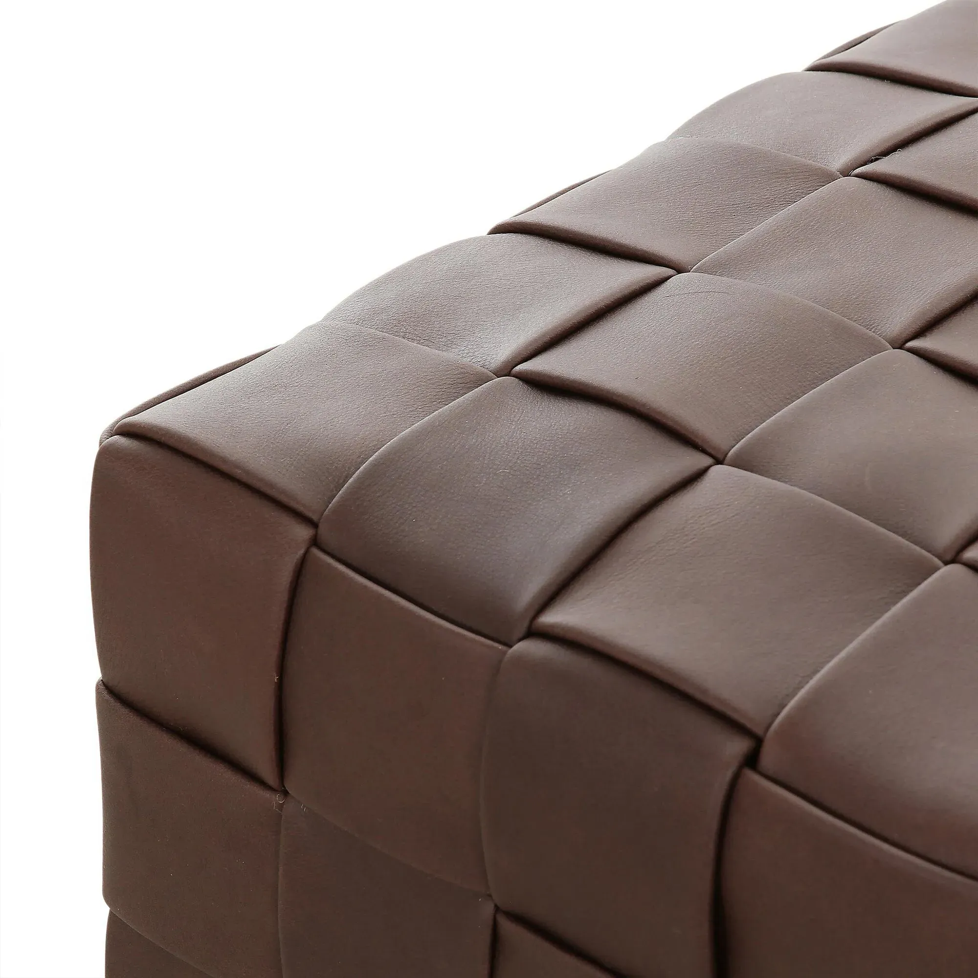 Maisie Ottoman - Brown, Leather