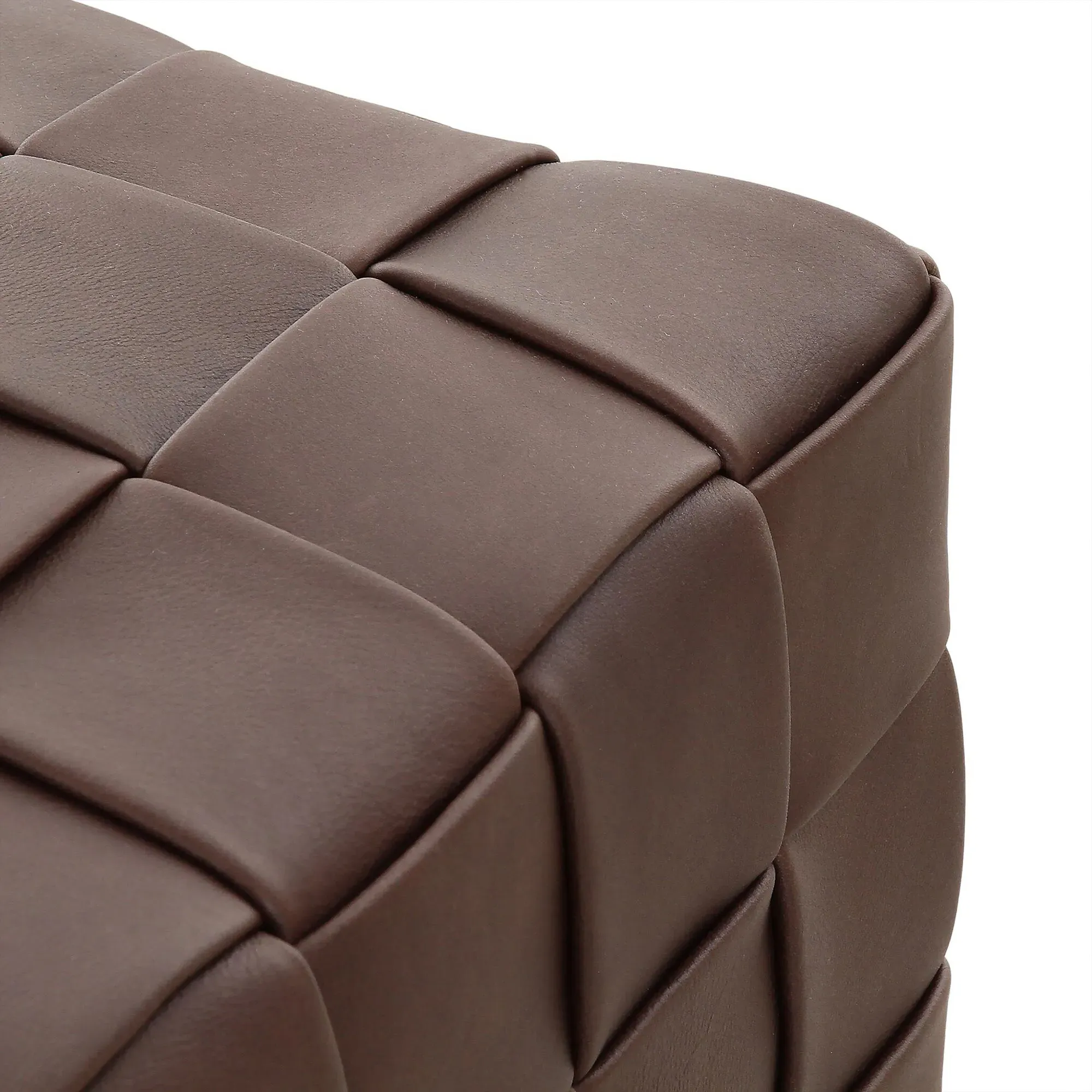 Maisie Ottoman - Brown, Leather