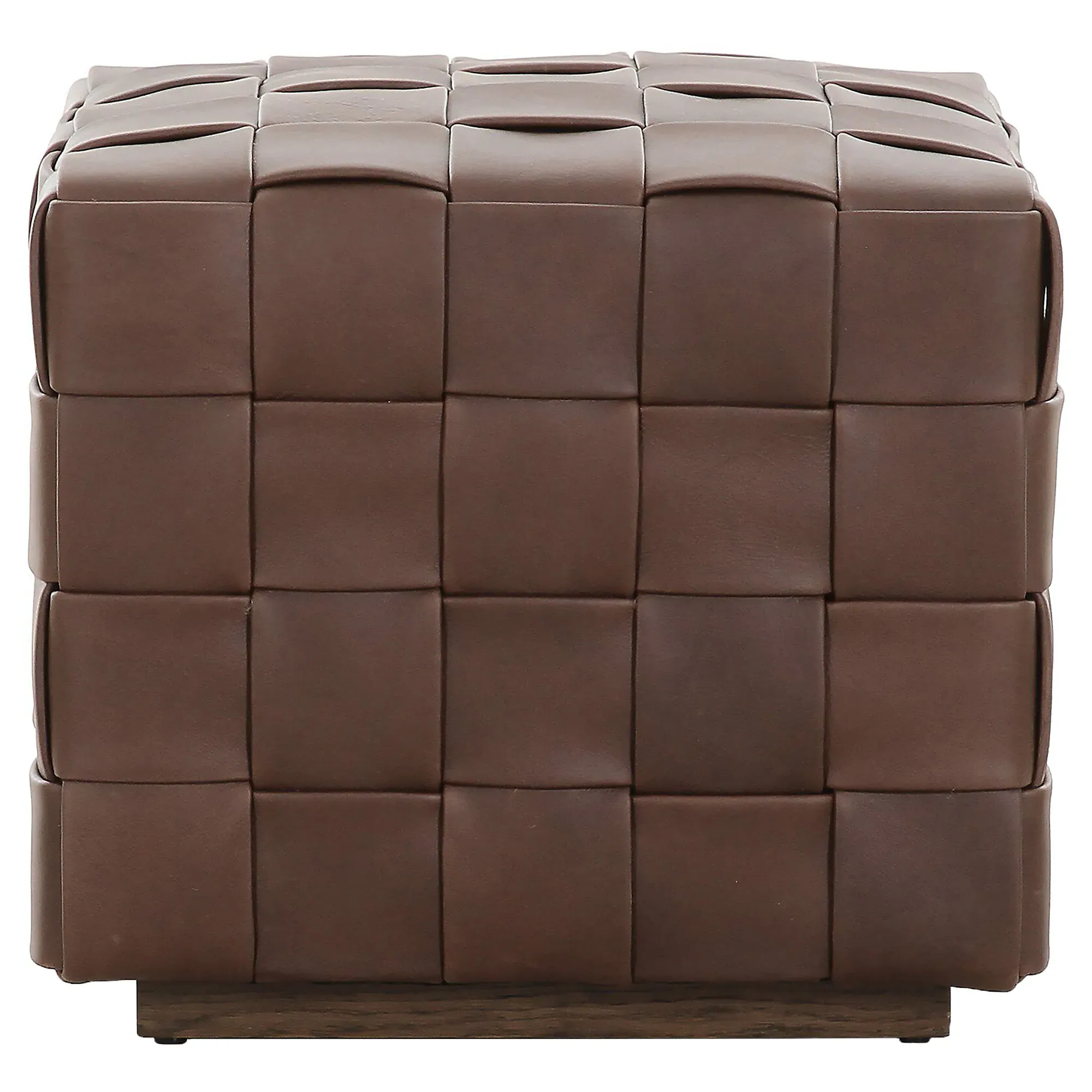 Maisie Ottoman - Brown, Leather image