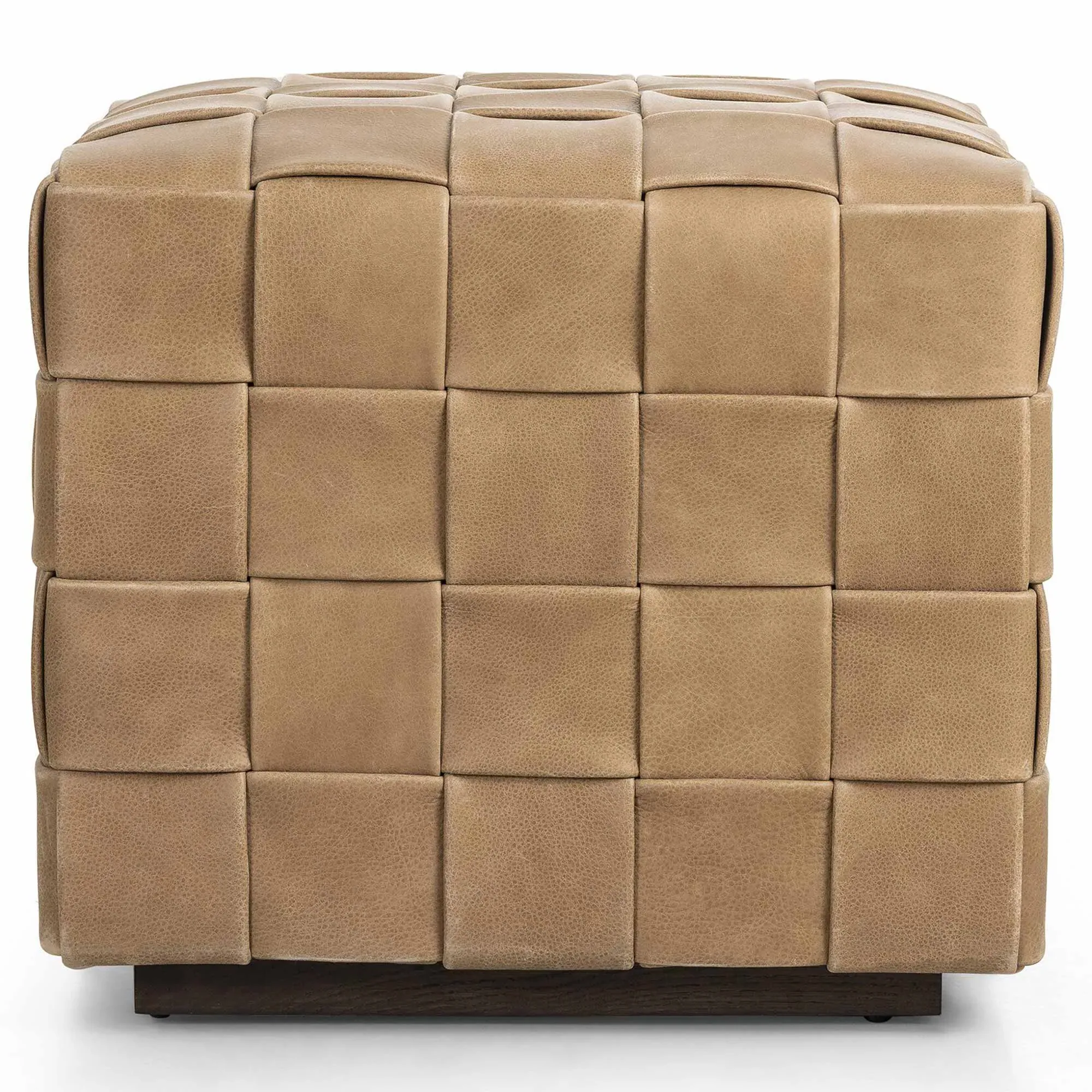 Maisie Ottoman - Tan, Leather