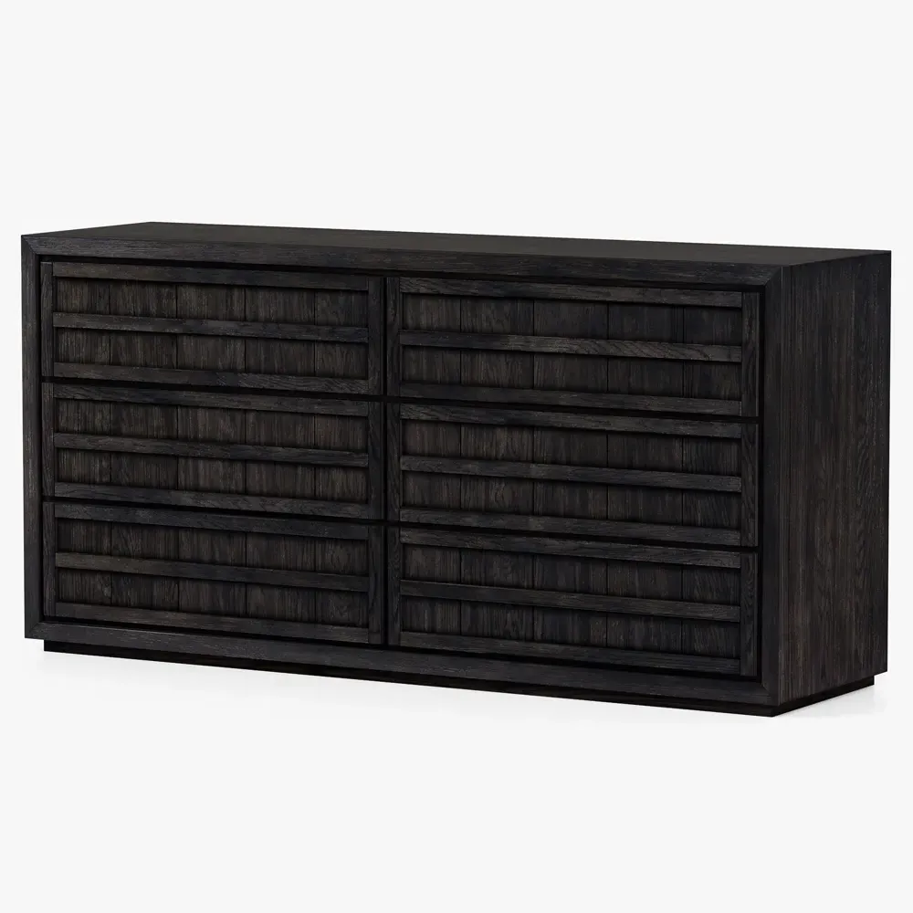 Maisy Double Dresser - Charcoal, Oak
