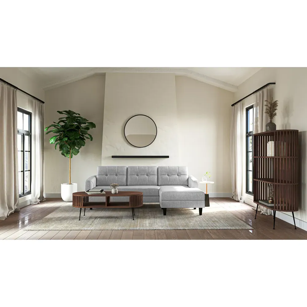 Makenna Round Side Table - White, Marble