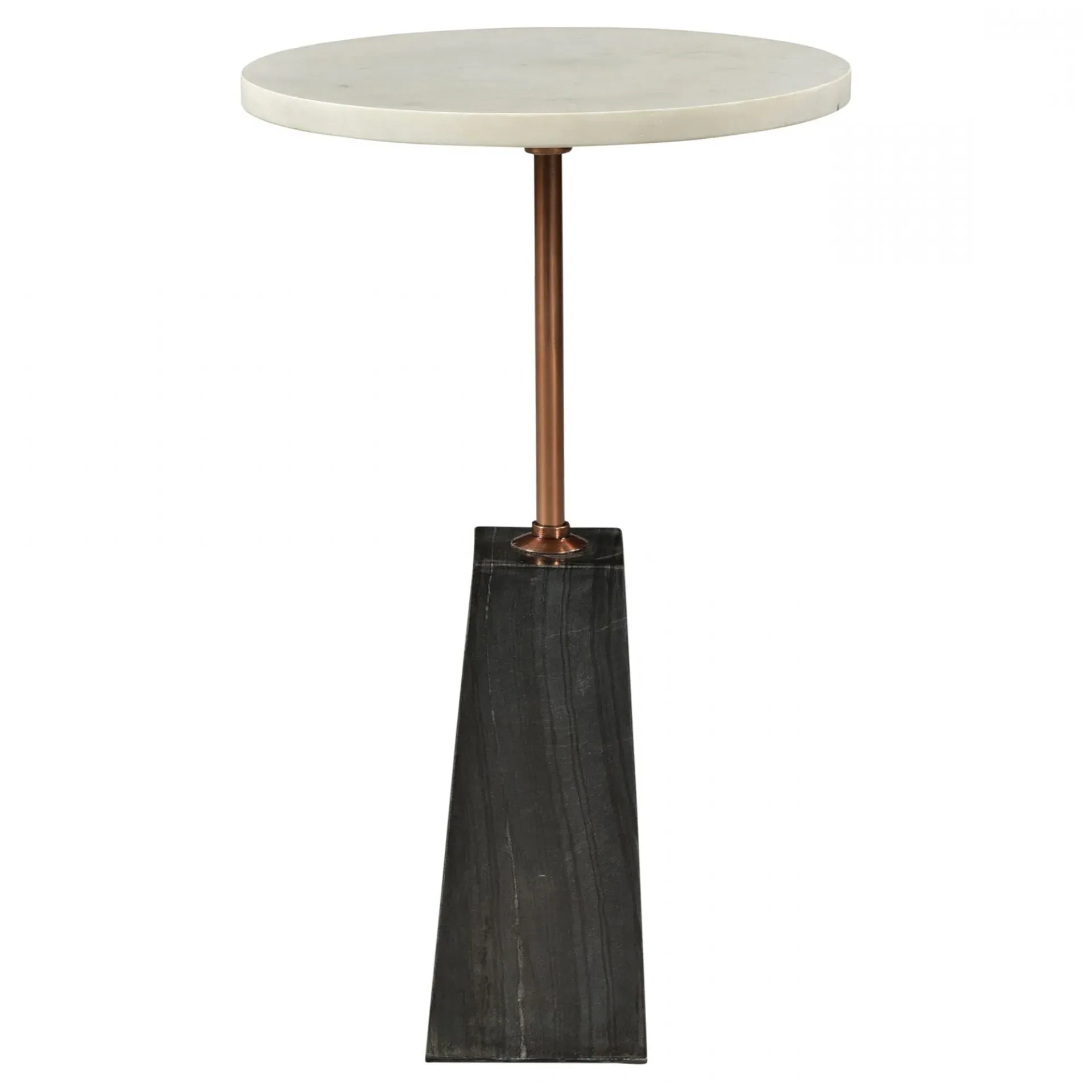 Makenna Round Side Table - White, Marble image