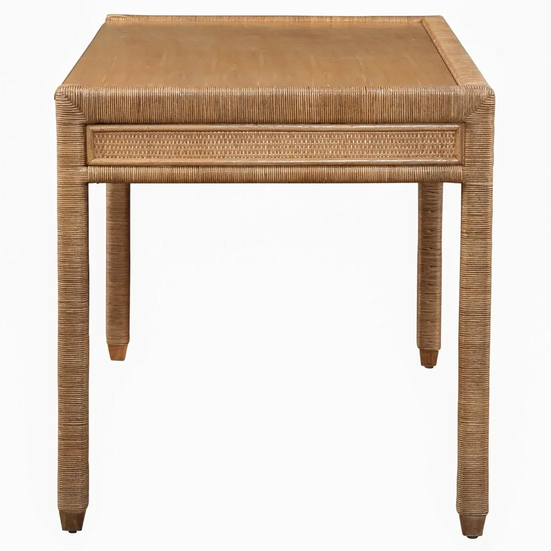 Mako Coastal Beach Writing Desk - Brown, Rattan