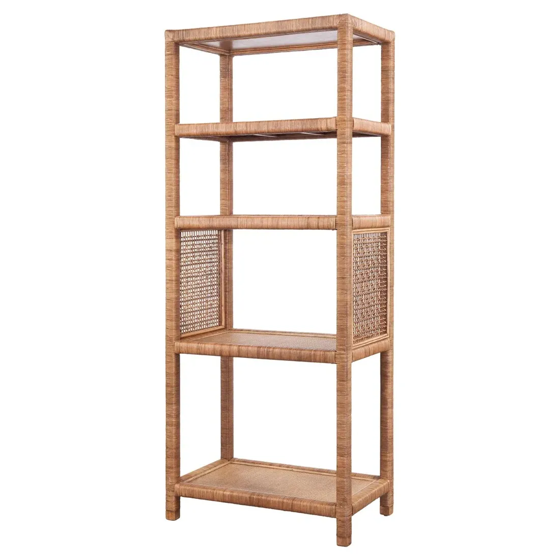 Mako Woven Rattan Etagere - Brown