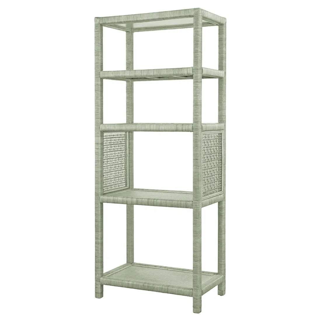 Mako Woven Rattan Etagere - Green
