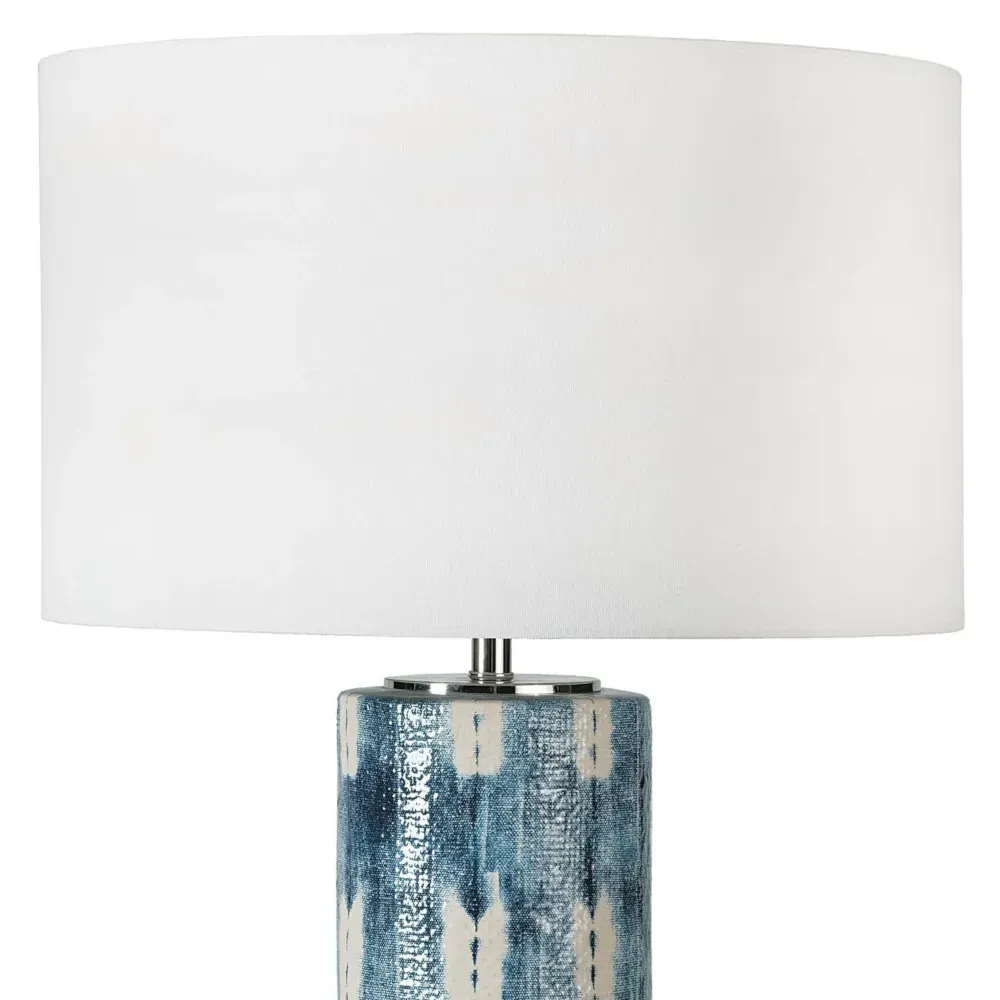 Mali Coastal Ceramic Table Lamp - Indigo