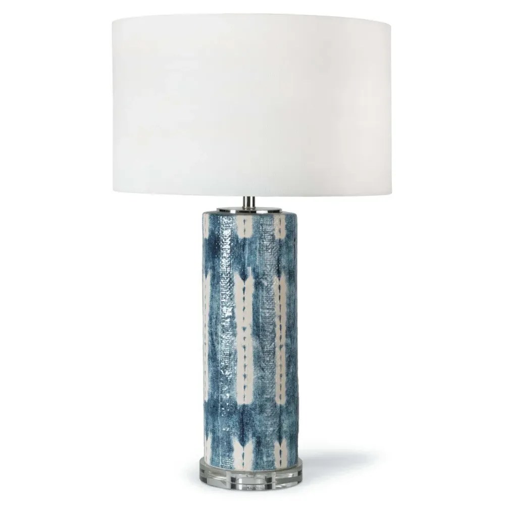 Mali Coastal Ceramic Table Lamp - Indigo