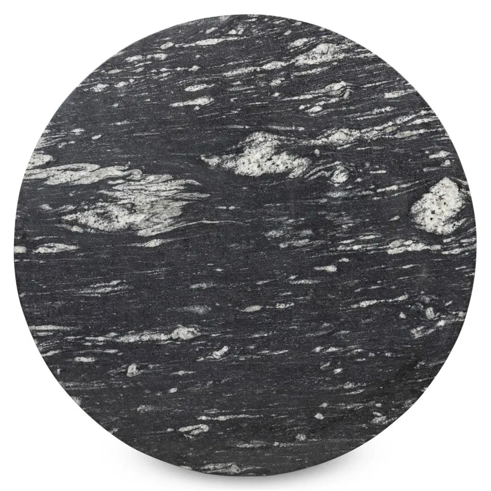 Malia Round Coffee Table - Black, Marble