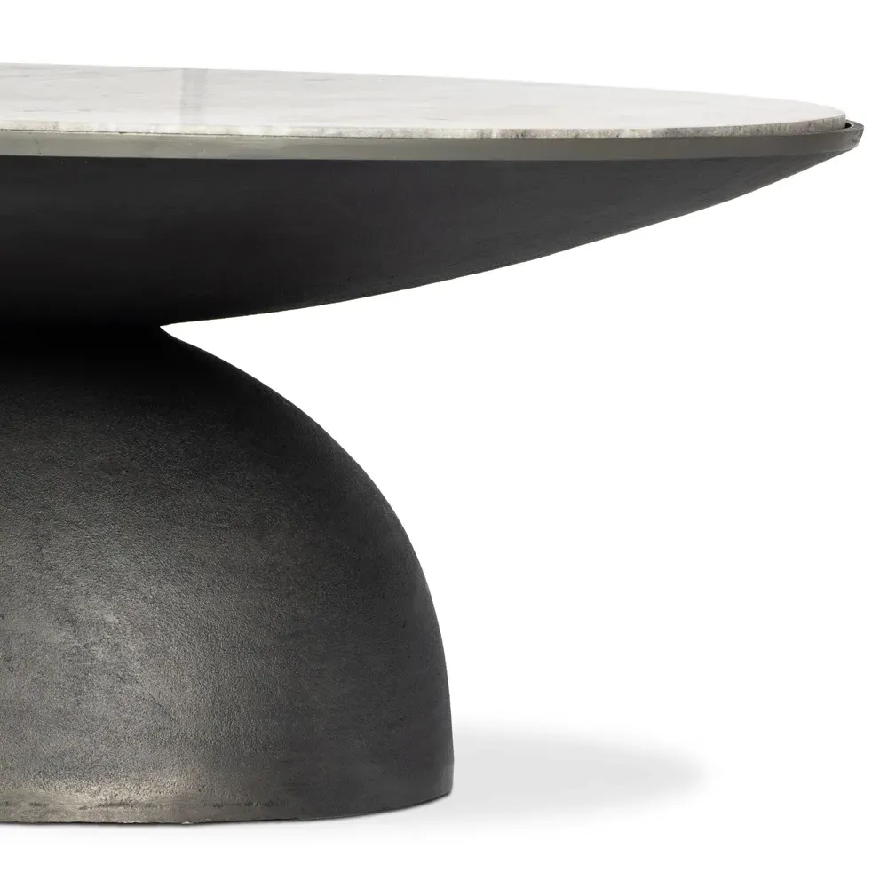 Malia Round Coffee Table - River Grey, Marble