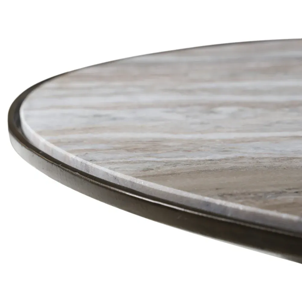Malia Round Coffee Table - Taupe, Marble