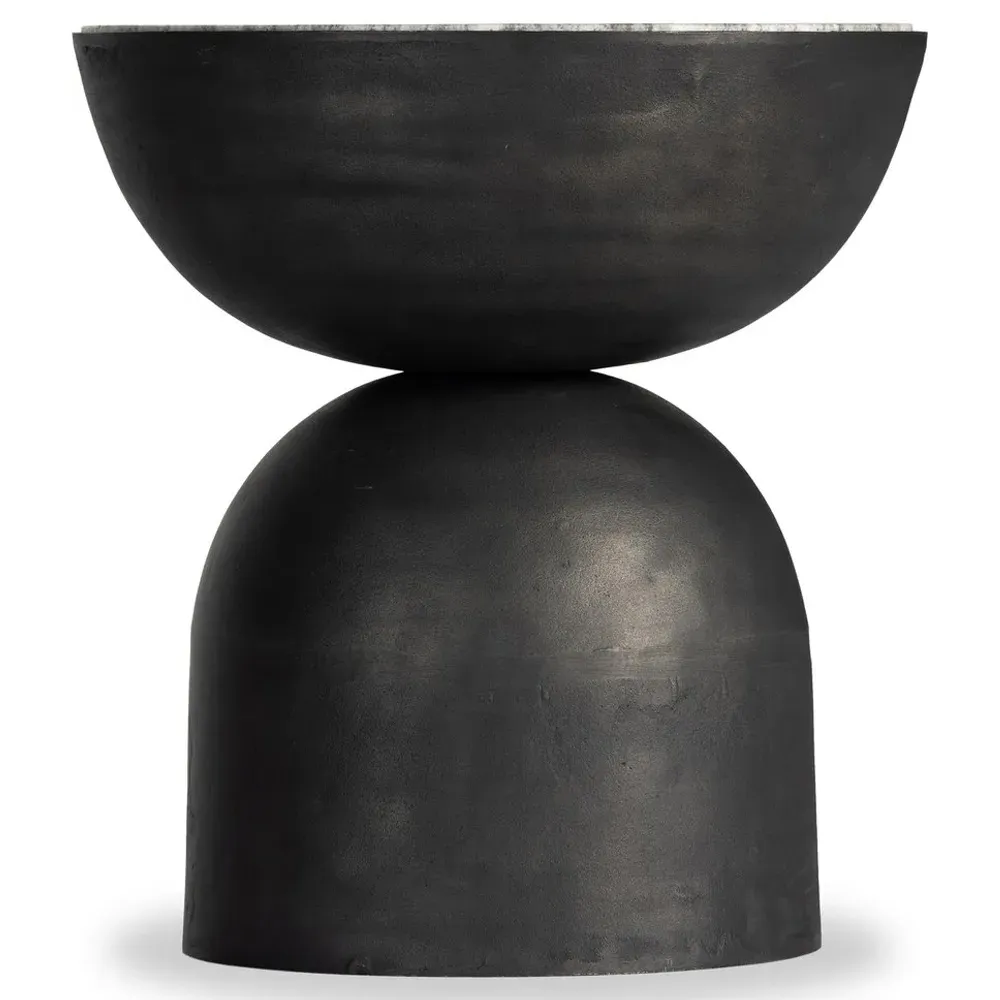 Malia Round End Table - River Grey, Marble