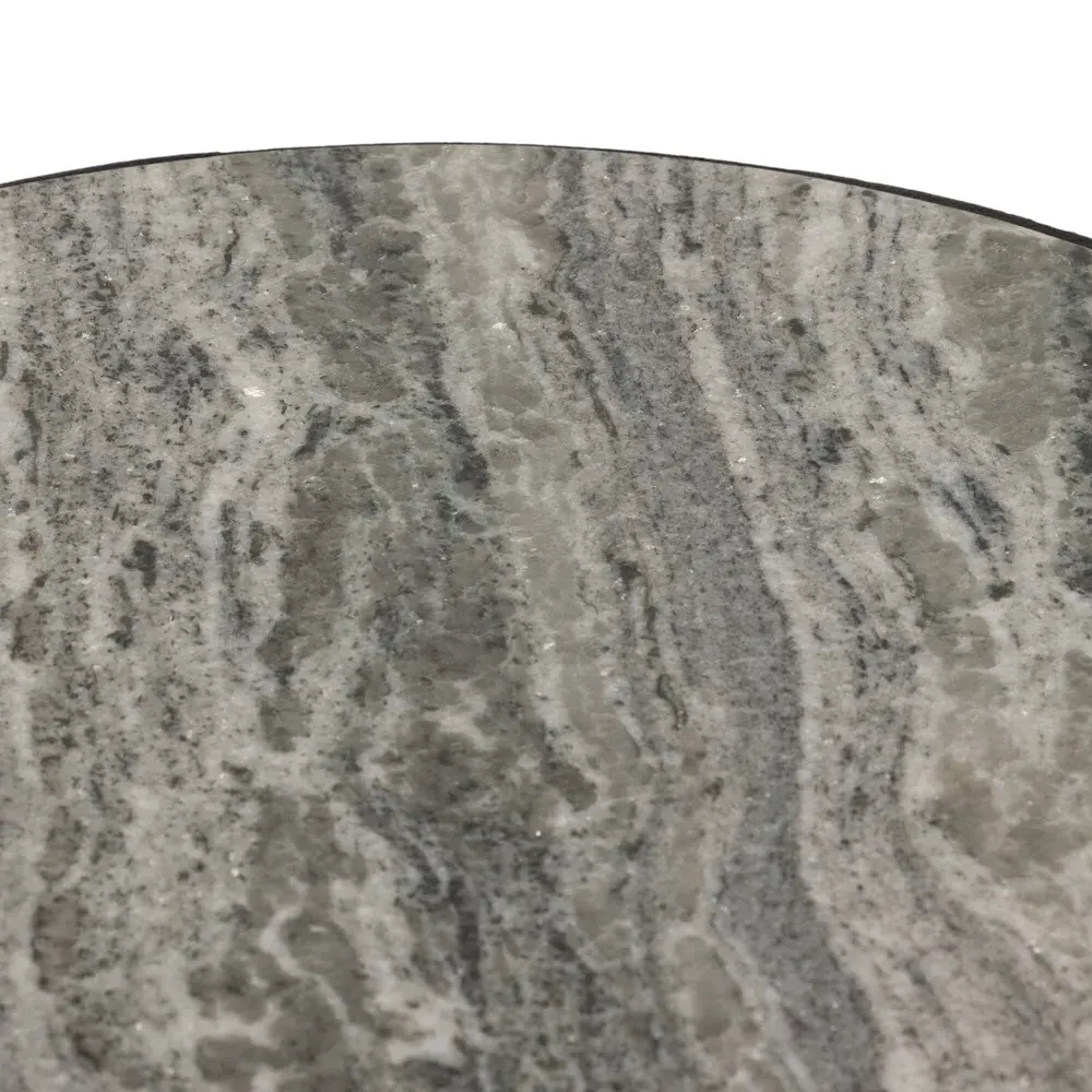 Malia Round End Table - River Grey, Marble