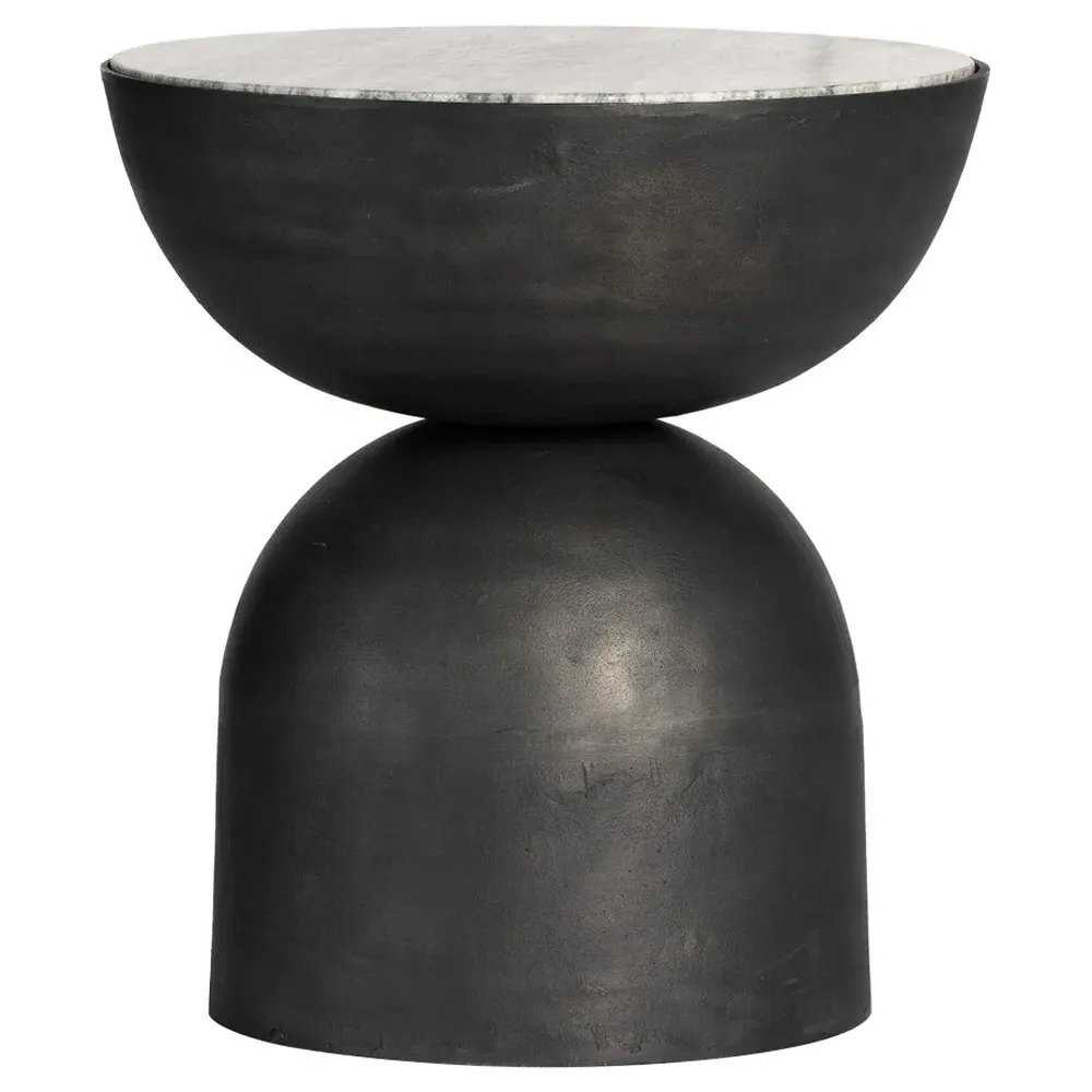 Malia Round End Table - River Grey, Marble image